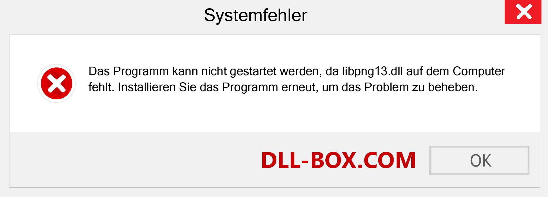 libpng13.dll-Datei fehlt?. Download für Windows 7, 8, 10 - Fix libpng13 dll Missing Error unter Windows, Fotos, Bildern